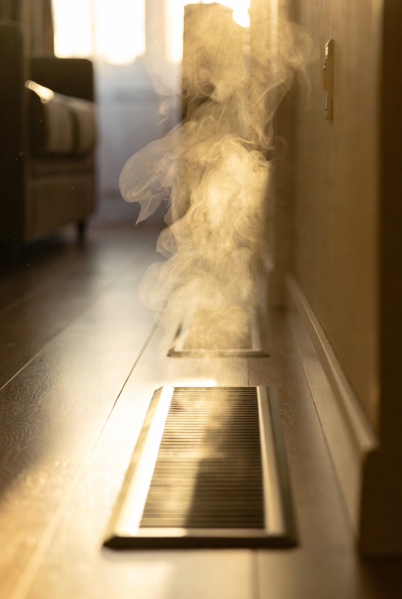 warm air coming from vents